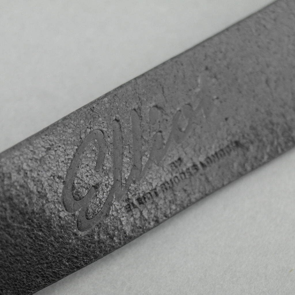 Elliot Rhodes Gents Lässiger schwarzer, lasergeschnittener Vollnarbenledergürtel