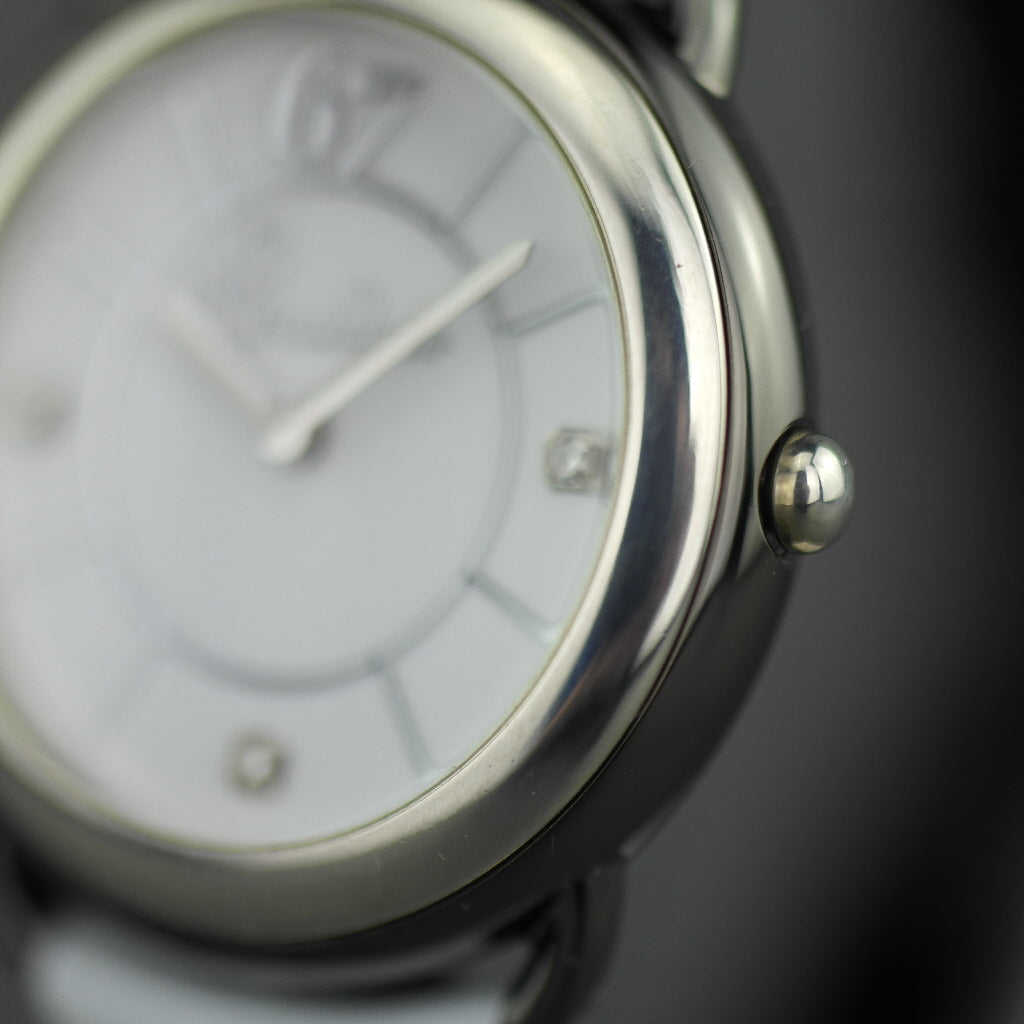 Pomellato 67 Reloj de pulsera para mujer de edición limitada con diamantes, correa de piel blanca 