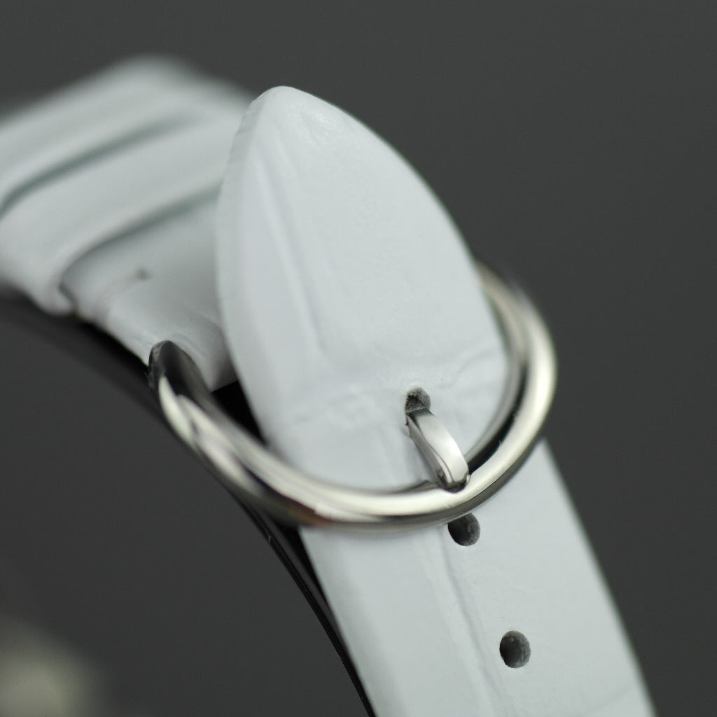 Pomellato 67 Reloj de pulsera para mujer de edición limitada con diamantes, correa de piel blanca 