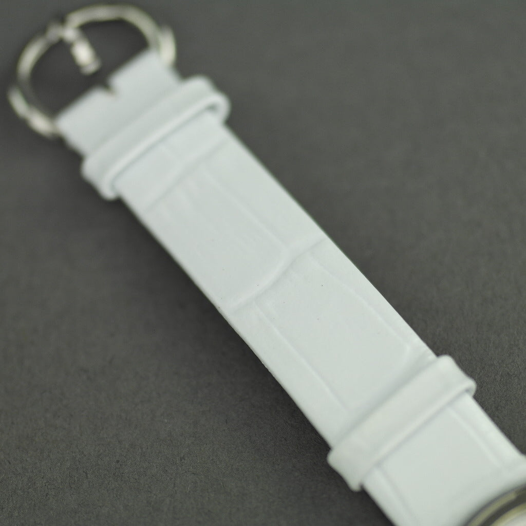 Pomellato 67 Reloj de pulsera para mujer de edición limitada con diamantes, correa de piel blanca 