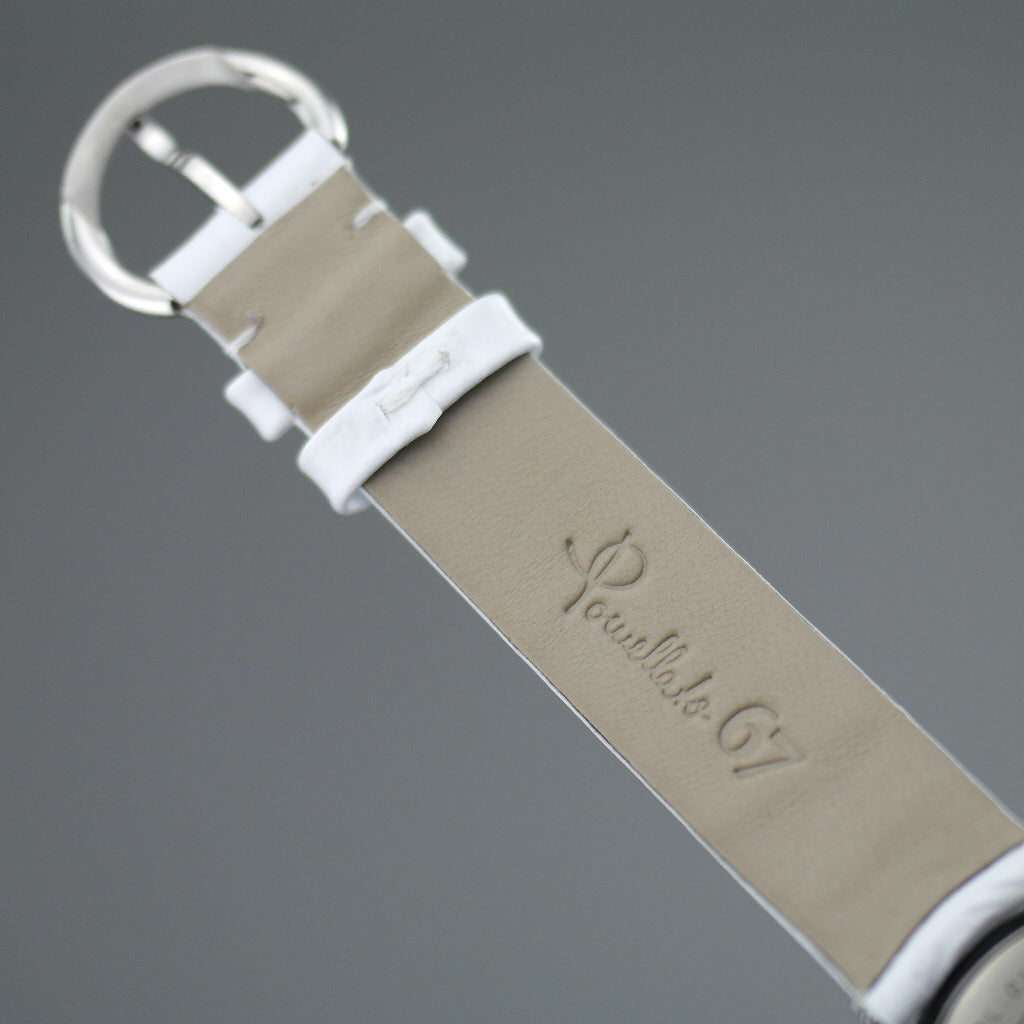 Pomellato 67 Reloj de pulsera para mujer de edición limitada con diamantes, correa de piel blanca 