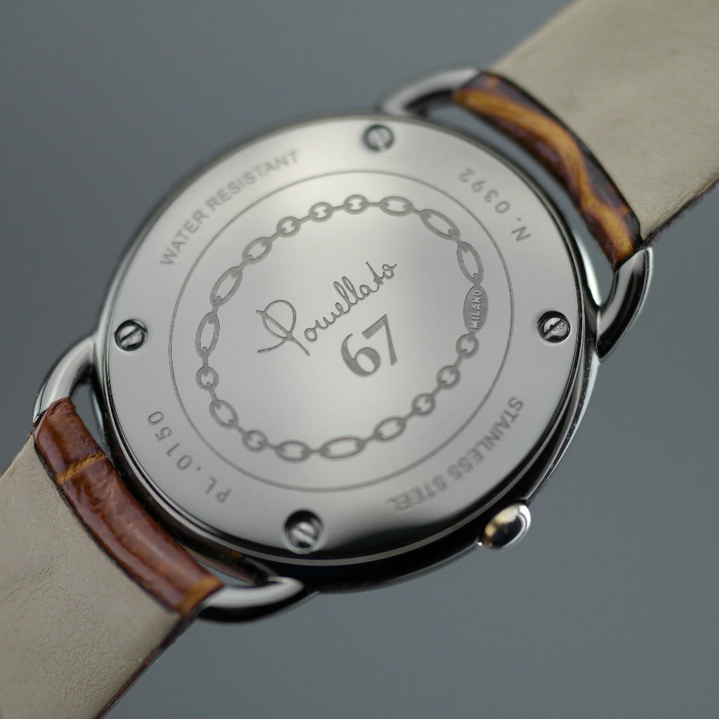 Pomellato 67 Limited Edition Ladies wristwatch with Diamonds with brown strap
