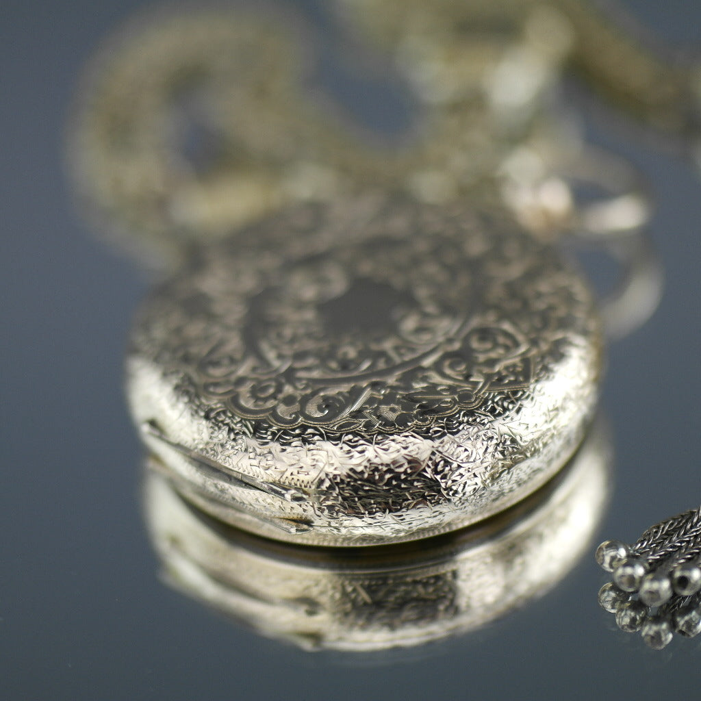 Antique 14ct gold pocket watch with chain T-bar key Roman numerals, open face