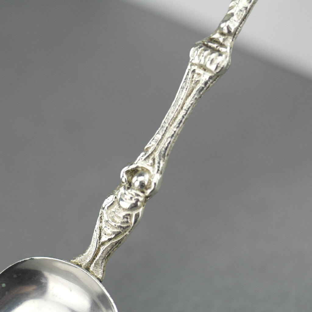 Antique silver plated spoon from Italy with Rome She-wolf on the top
