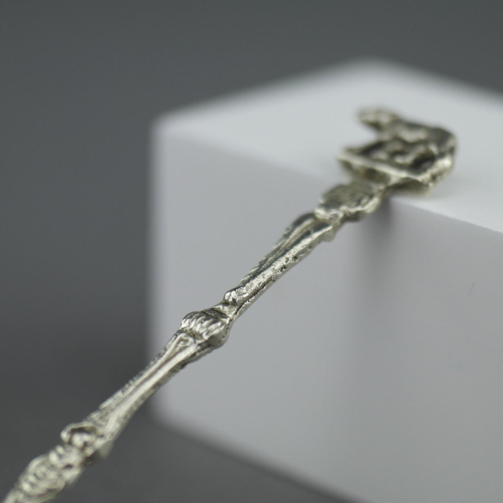 Antique silver plated spoon from Italy with Rome She-wolf on the top