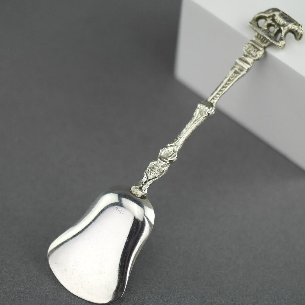 Antique silver plated spoon from Italy with Rome She-wolf on the top