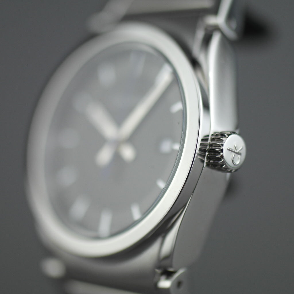 Calvin Klein Step Armbanduhr mit schwarzem Zifferblatt und Datum