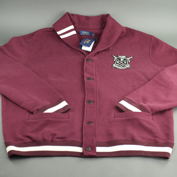 Polo Ralph Lauren Baumwollmischung-Fleece-Cardigan Burgund