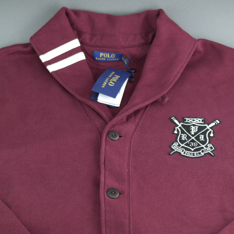 Polo Ralph Lauren Baumwollmischung-Fleece-Cardigan Burgund