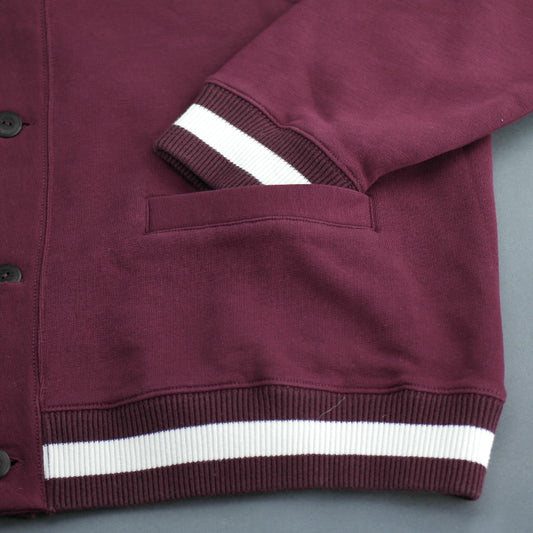 Polo Ralph Lauren Cotton Blend Fleece Cardigan Burgundy