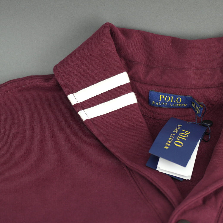 Polo Ralph Lauren Baumwollmischung-Fleece-Cardigan Burgund