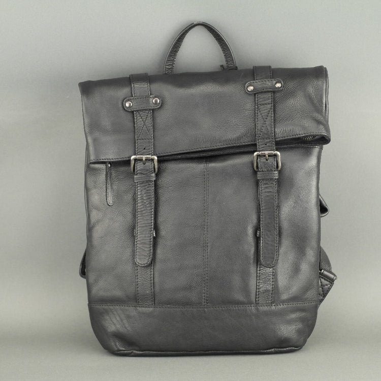 Vilenca Holland Black Genuine Leather Business Backpack bag