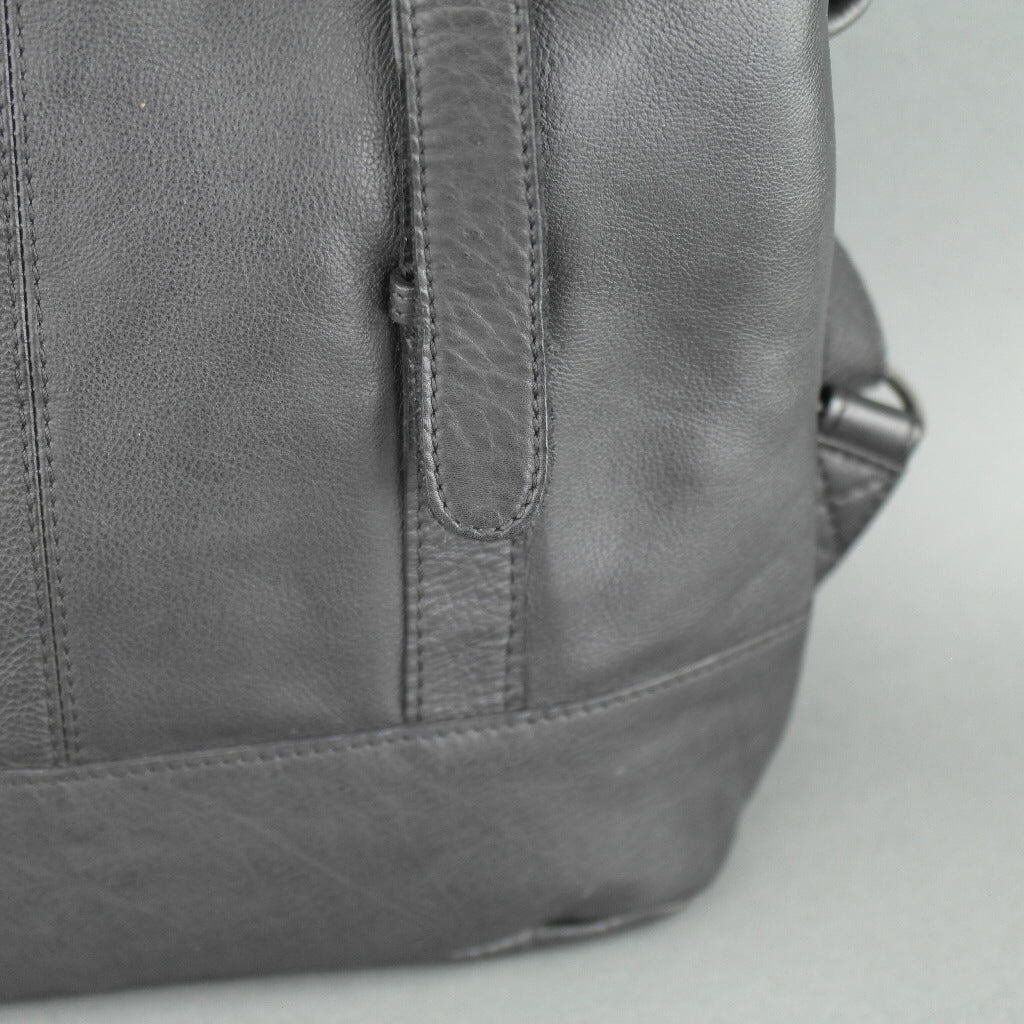 Vilenca Holland Business-Rucksack aus schwarzem Echtleder