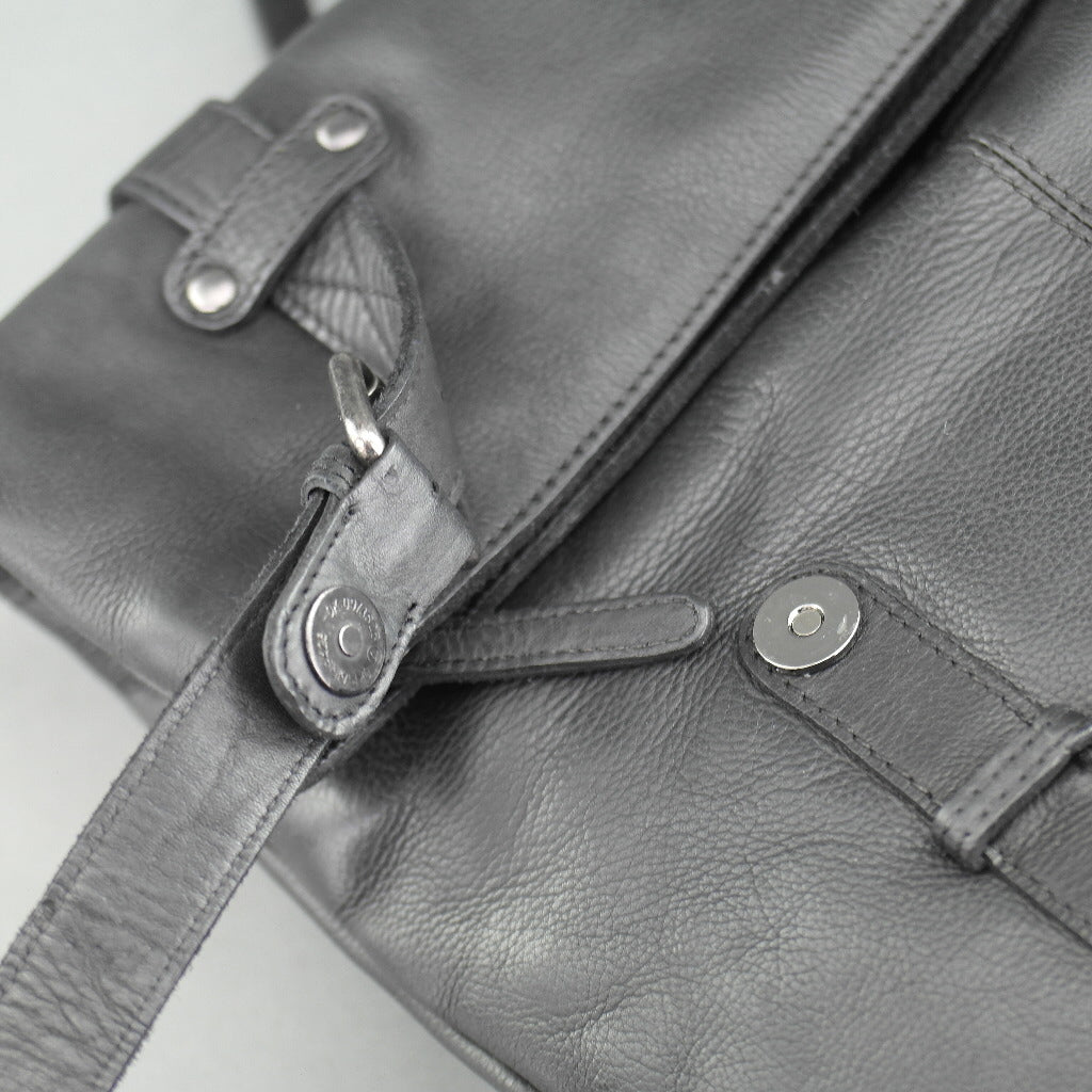 Vilenca Holland Business-Rucksack aus schwarzem Echtleder