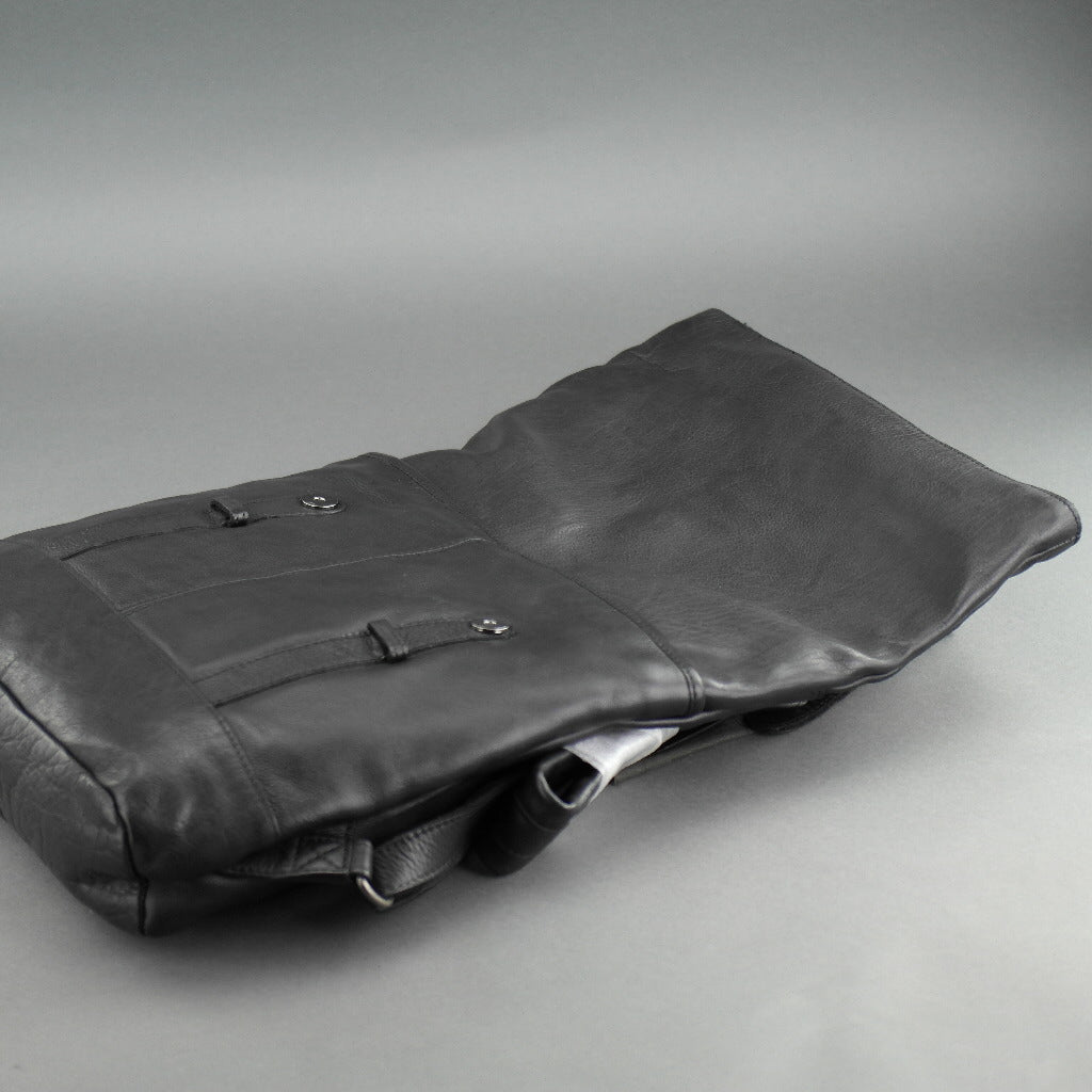 Vilenca Holland Business-Rucksack aus schwarzem Echtleder