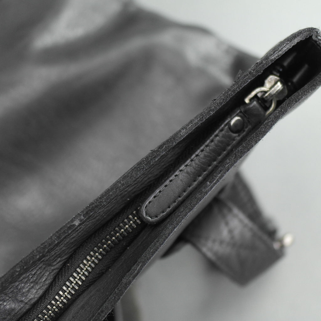 Vilenca Holland Business-Rucksack aus schwarzem Echtleder