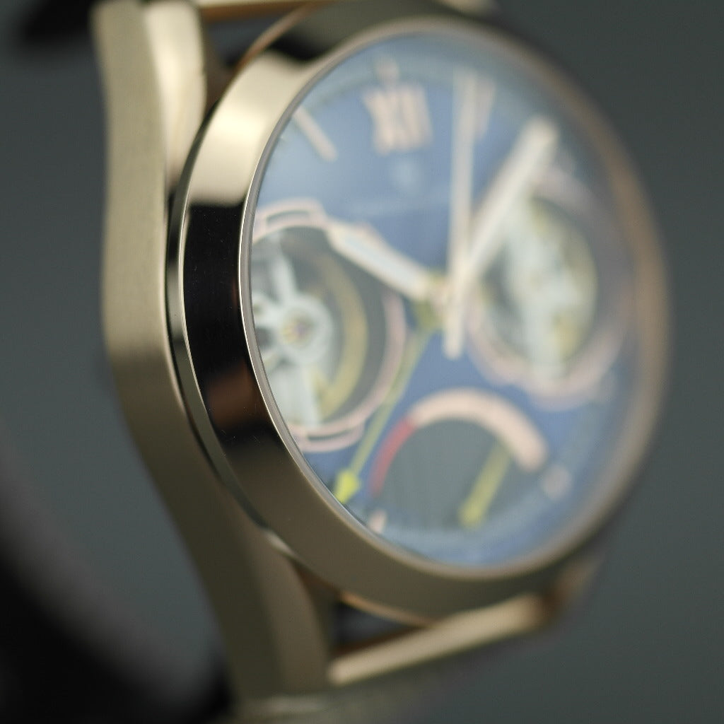 Constantin Weisz Automatic Double heart gold plated wrist watch with bracelet