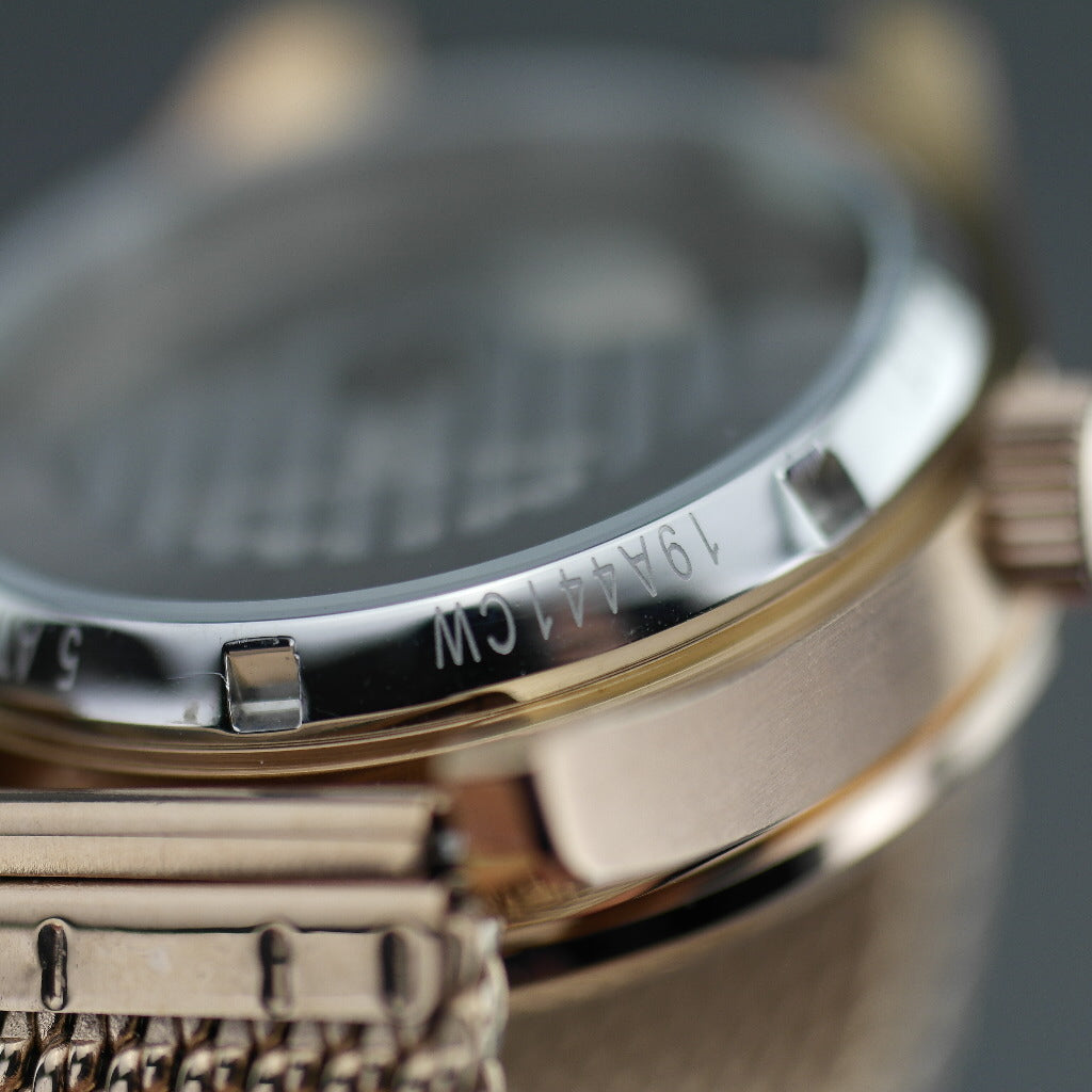 Constantin Weisz Automatic Double heart gold plated wrist watch with bracelet