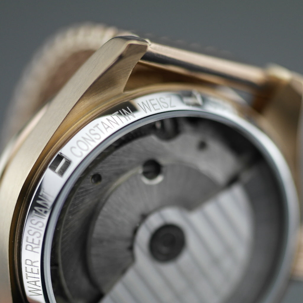 Constantin Weisz Automatic Double heart gold plated wrist watch with bracelet