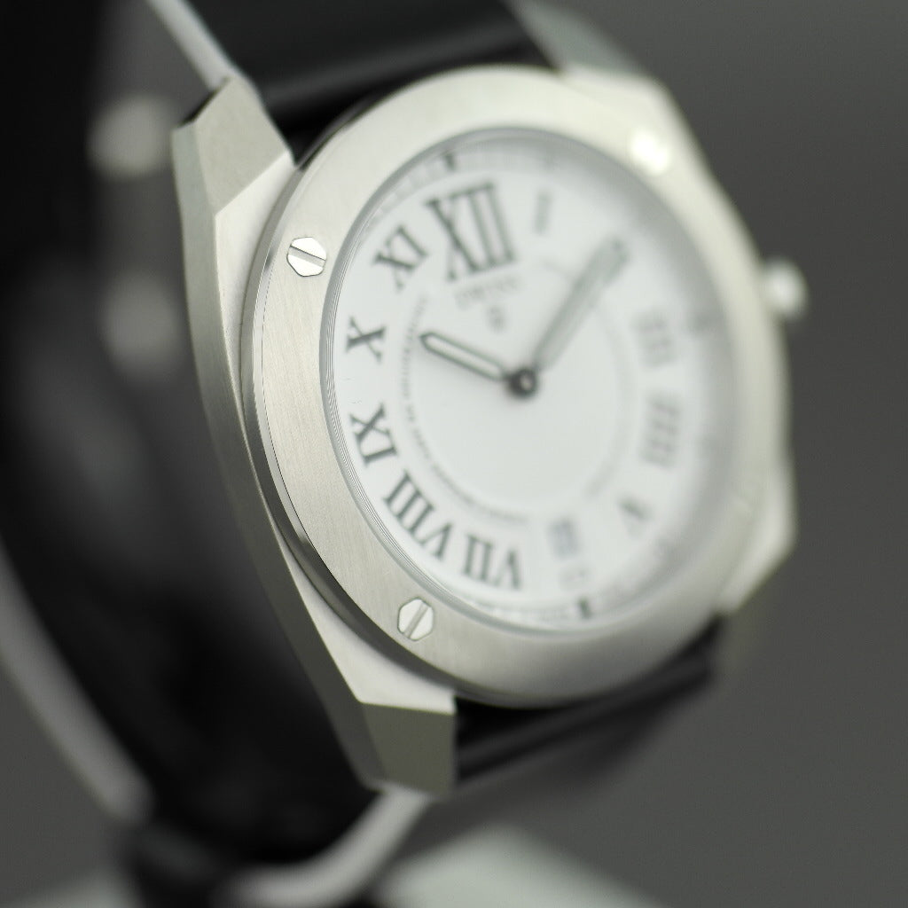 DWISS Limited Edition Swiss quartz white dial wristwatch 40mm