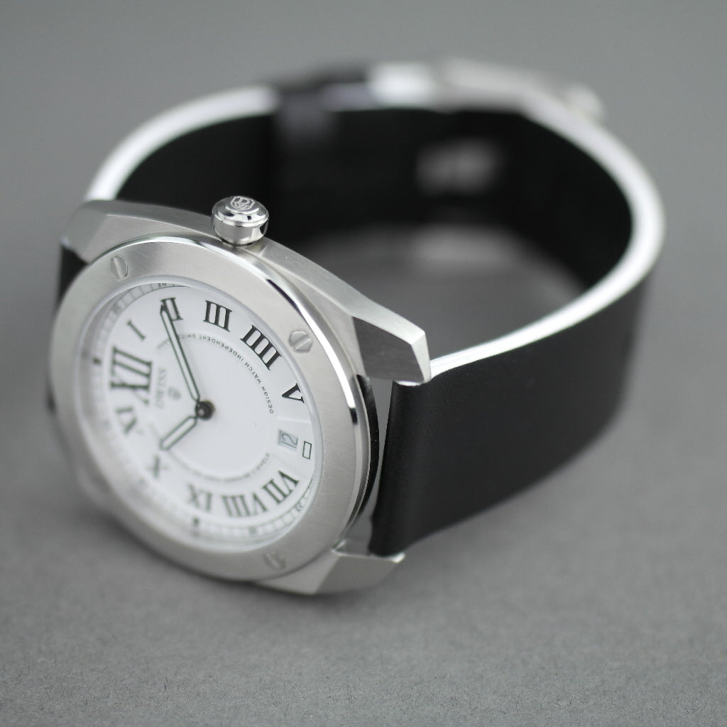 DWISS Limited Edition Swiss quartz white dial wristwatch 40mm