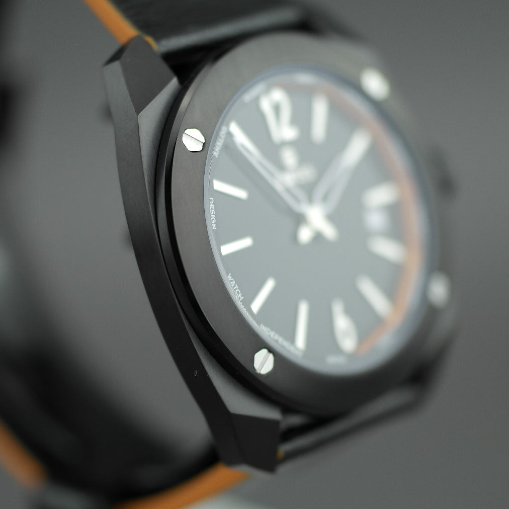 DWISS Limited Edition Swiss quartz black dial wristwatch with strap