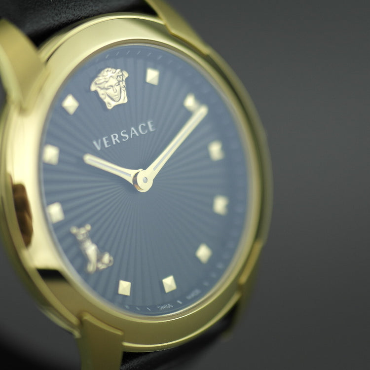 VERSACE Audrey Gold plated Quartz black dial wristwatch with strap