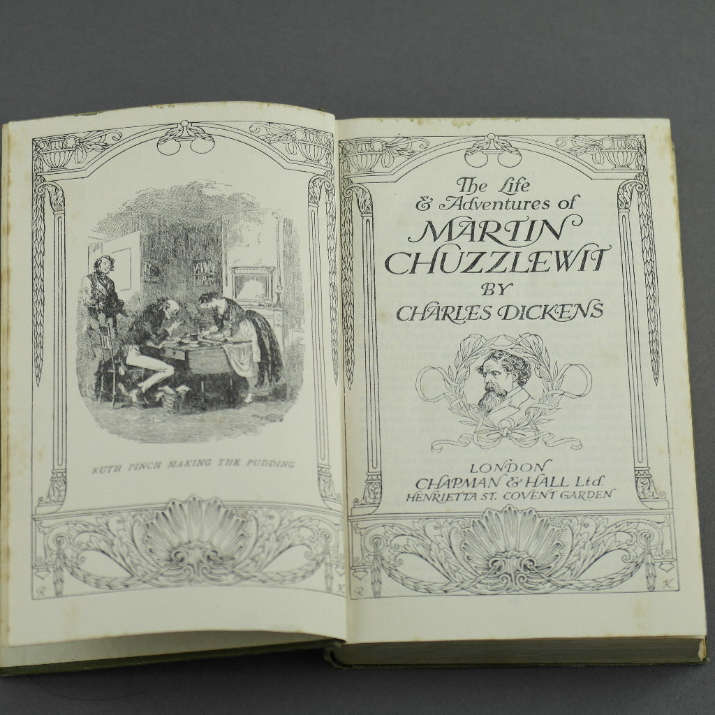 Primera edición del libro antiguo de 1907 de Charles Dickens "Martin Chuzzlewit" Londres