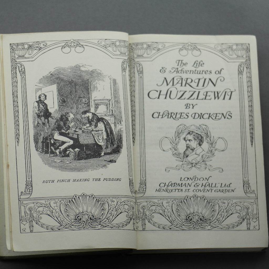 Erstausgabe eines antiken Buches von Charles Dickens „Martin Chuzzlewit“ aus dem Jahr 1914, London