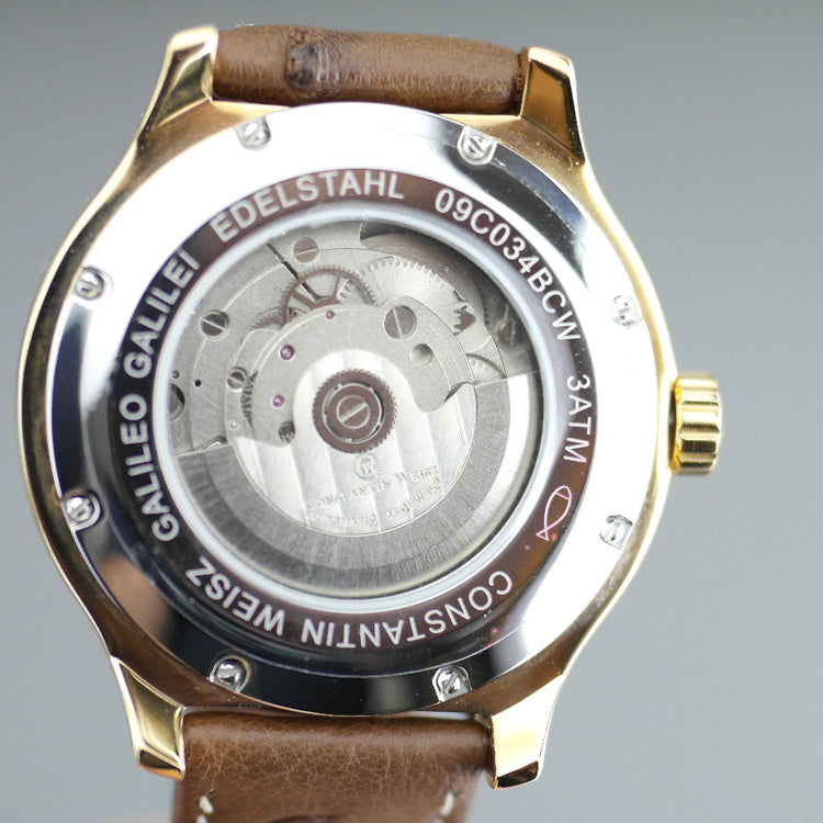 Constantin Weisz Galileo Galilei 35 Joyas Reloj de pulsera automático chapado en oro con correa