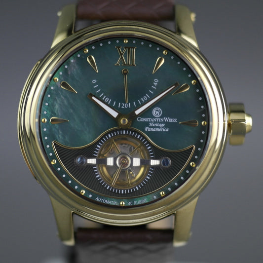 Constantin Weisz Edition Heritage Panamerica Automatische vergoldete Armbanduhr