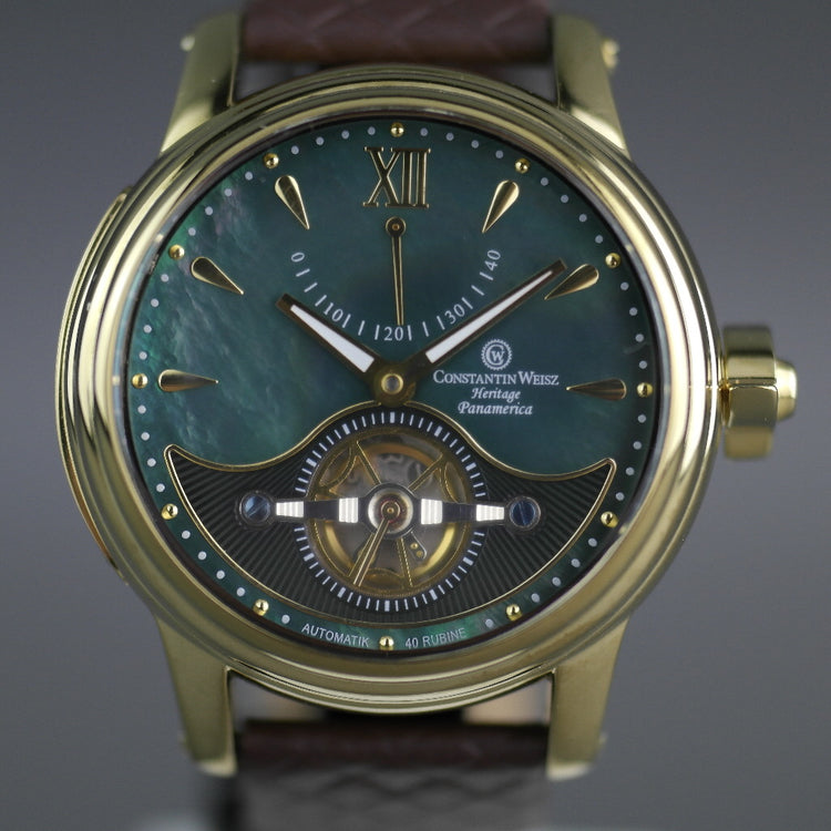 Constantin Weisz Edition Heritage Panamerica Automatic gold plated wristwatch