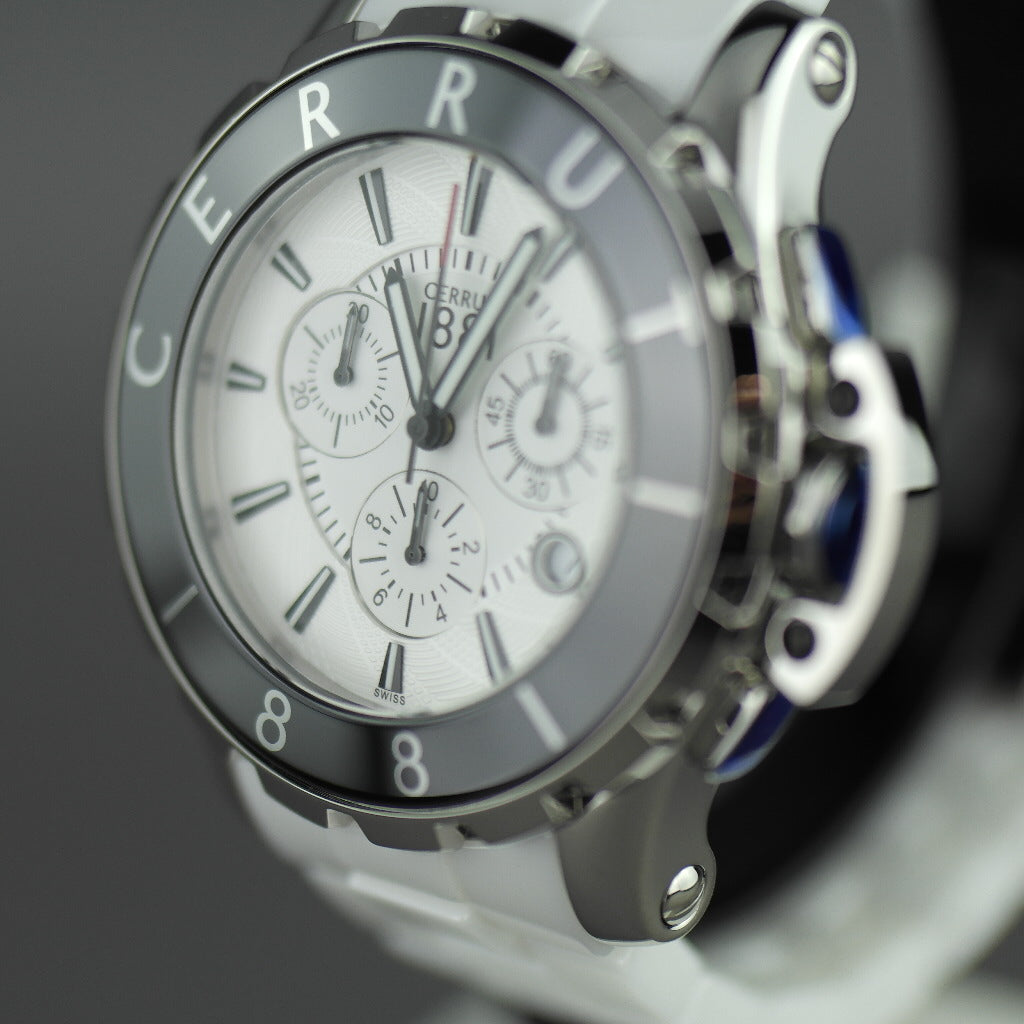 Cerruti 1881 Chronograph White ceramic wristwatch with bracelet