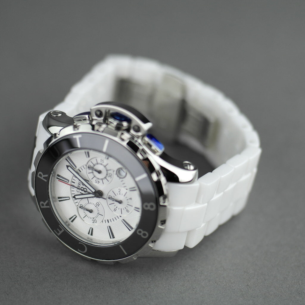 Cerruti 1881 Chronograph Weiße Keramikarmbanduhr mit Armband
