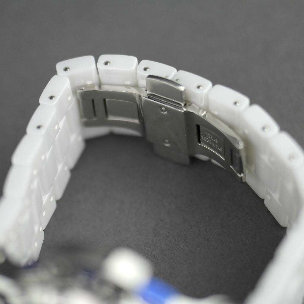 Cerruti 1881 Cronógrafo Reloj de pulsera de cerámica blanca con brazalete