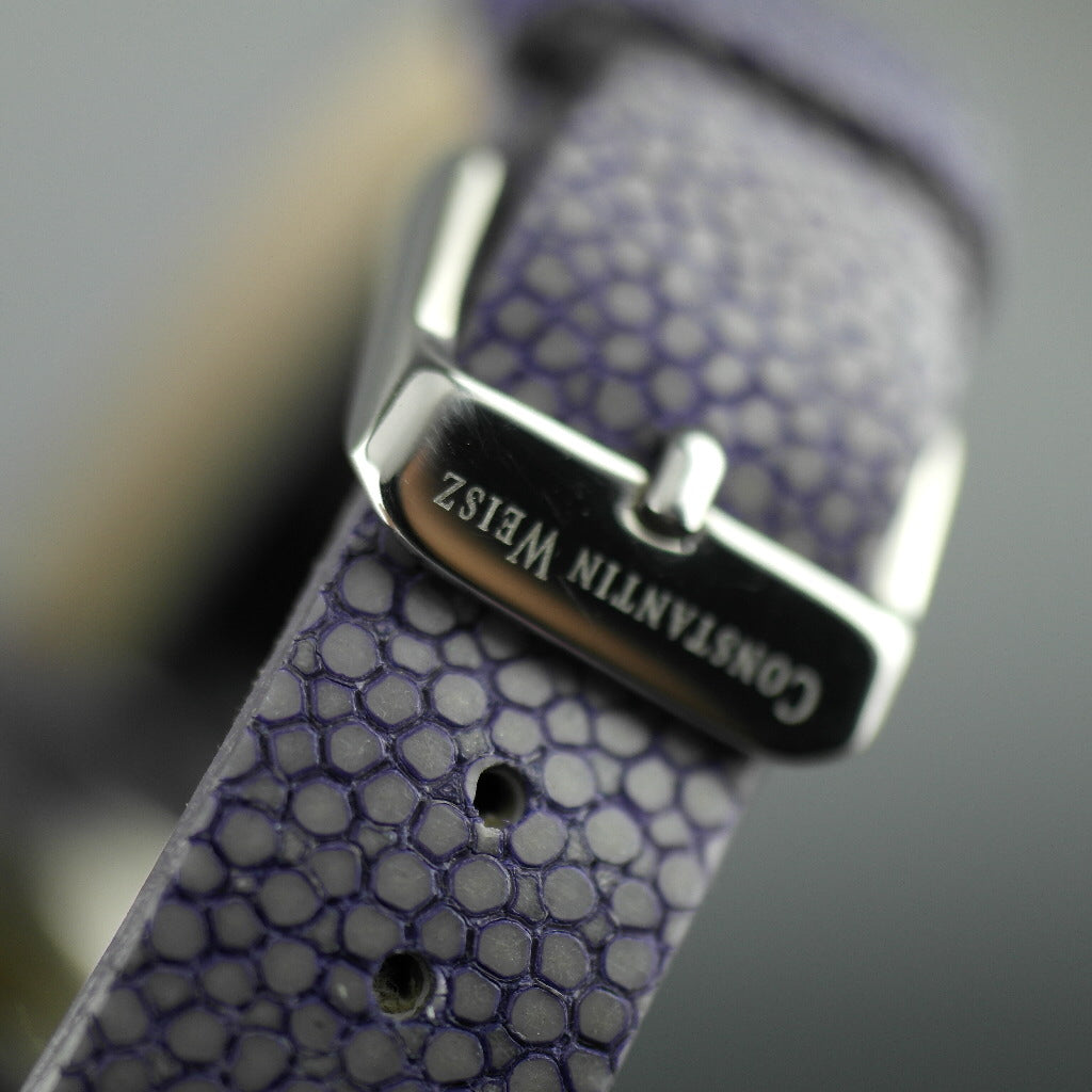 Constantin Weisz Purple Love Reloj de pulsera automático con esfera de nácar y bisel incrustado