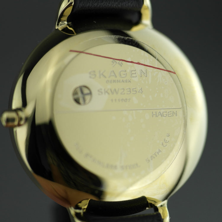 Reloj de pulsera Skagen Hagen chapado en oro con correa