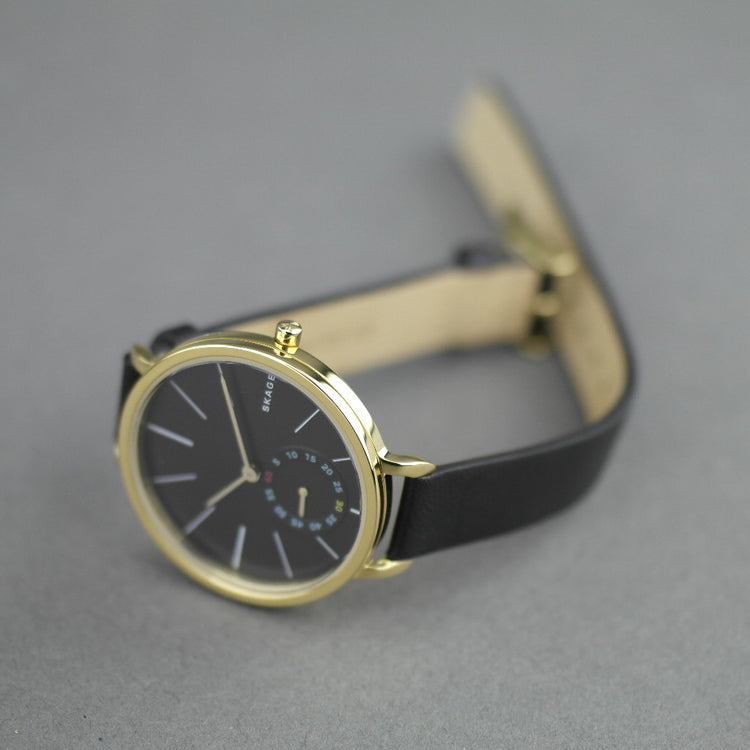 Reloj de pulsera Skagen Hagen chapado en oro con correa