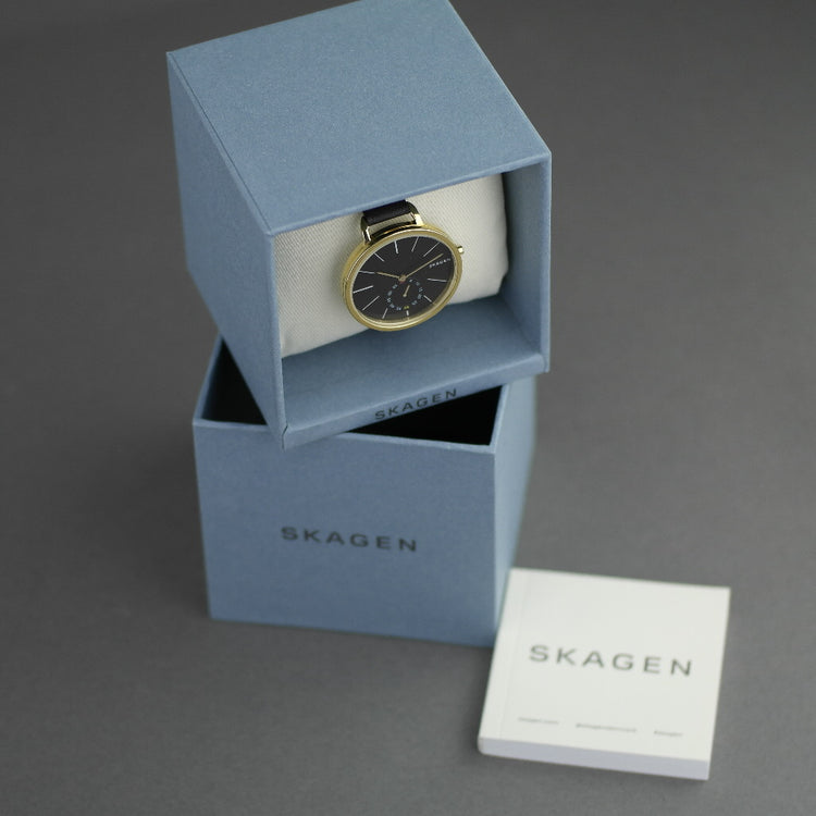 Reloj de pulsera Skagen Hagen chapado en oro con correa