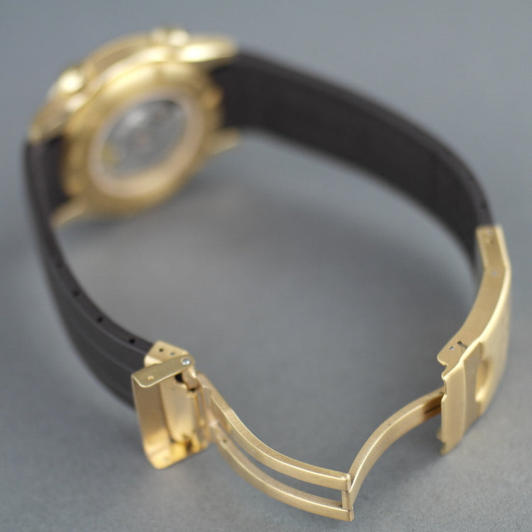 Mido Multifort Reloj de pulsera automático chapado en oro de 25 joyas con correa de caucho