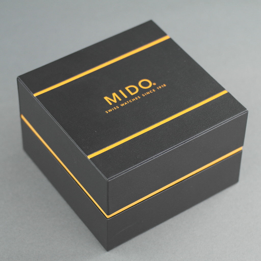 Mido Multifort vergoldete Automatik-Armbanduhr mit 25 Juwelen und Kautschukarmband