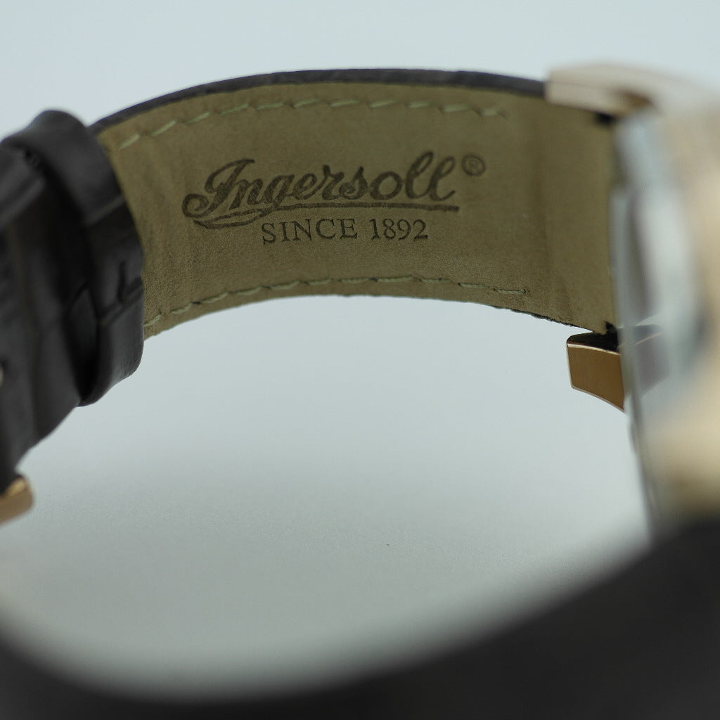 Tachymeter-Quarzuhr Ingersoll Exmouth, braunes Lederarmband