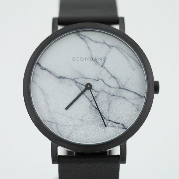 Reloj de pulsera ultramoderno The White Marble Deon Dane Correa de piel de canguro