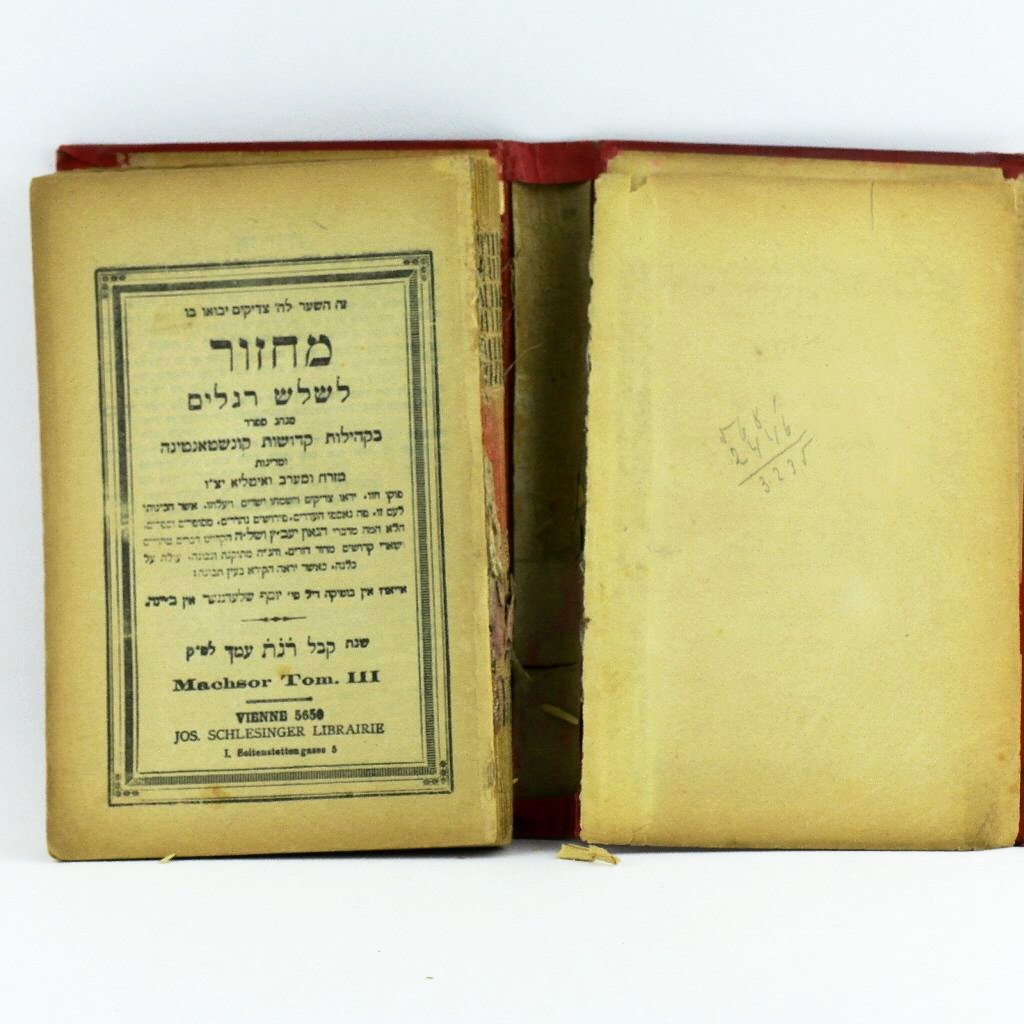 Antique Jewish book Vienna 1890 / Vienne 5650 Machsor Tom 3