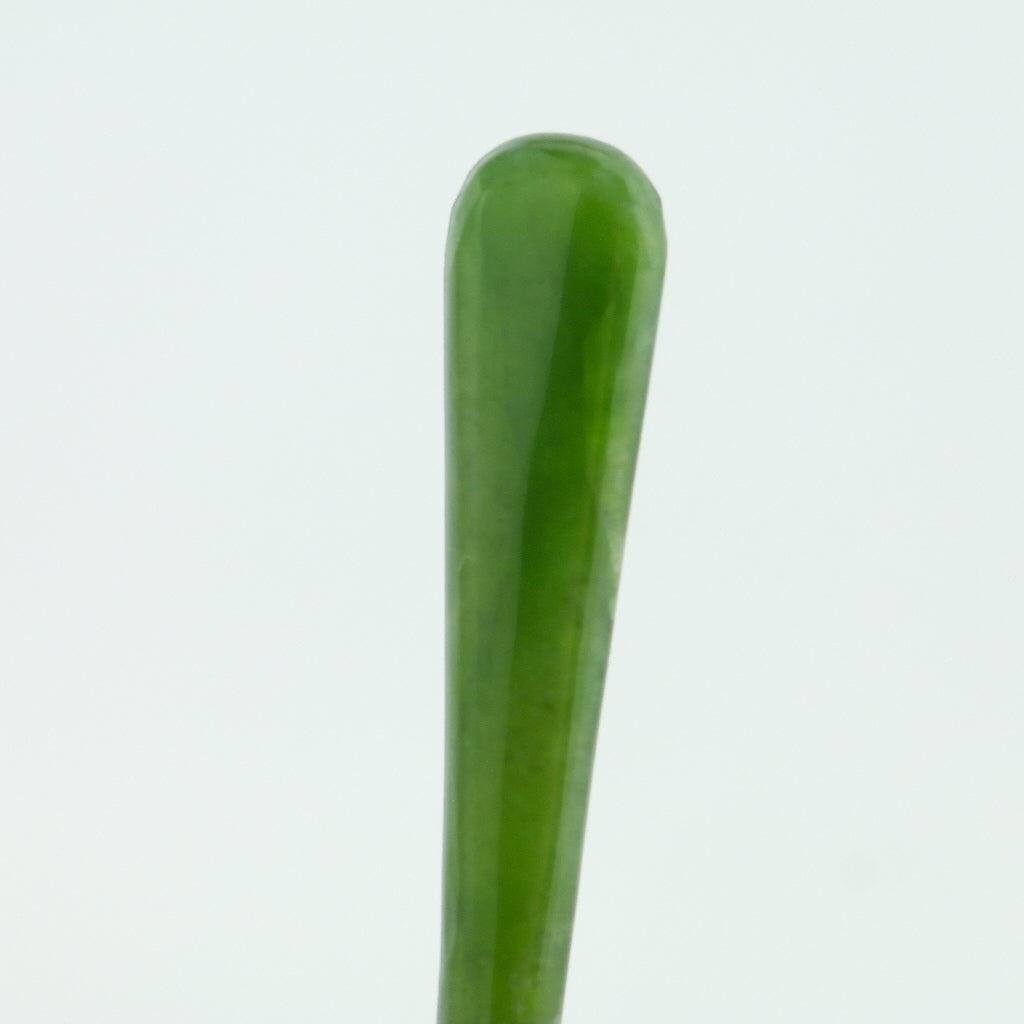 Antike Gabel aus Sterlingsilber von 1908 mit grünem Jade-/Nephrit-Griff
