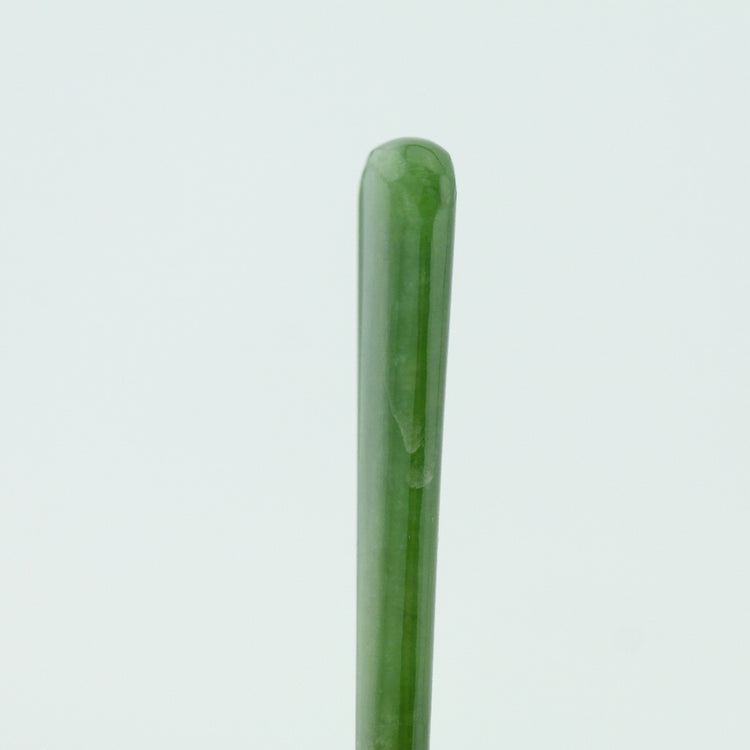 Antike Gabel aus Sterlingsilber von 1908 mit grünem Jade-/Nephrit-Griff