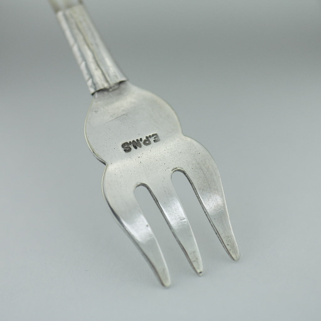 Antique silver plated fork with Nacre / Mother of pearl handle British Empire