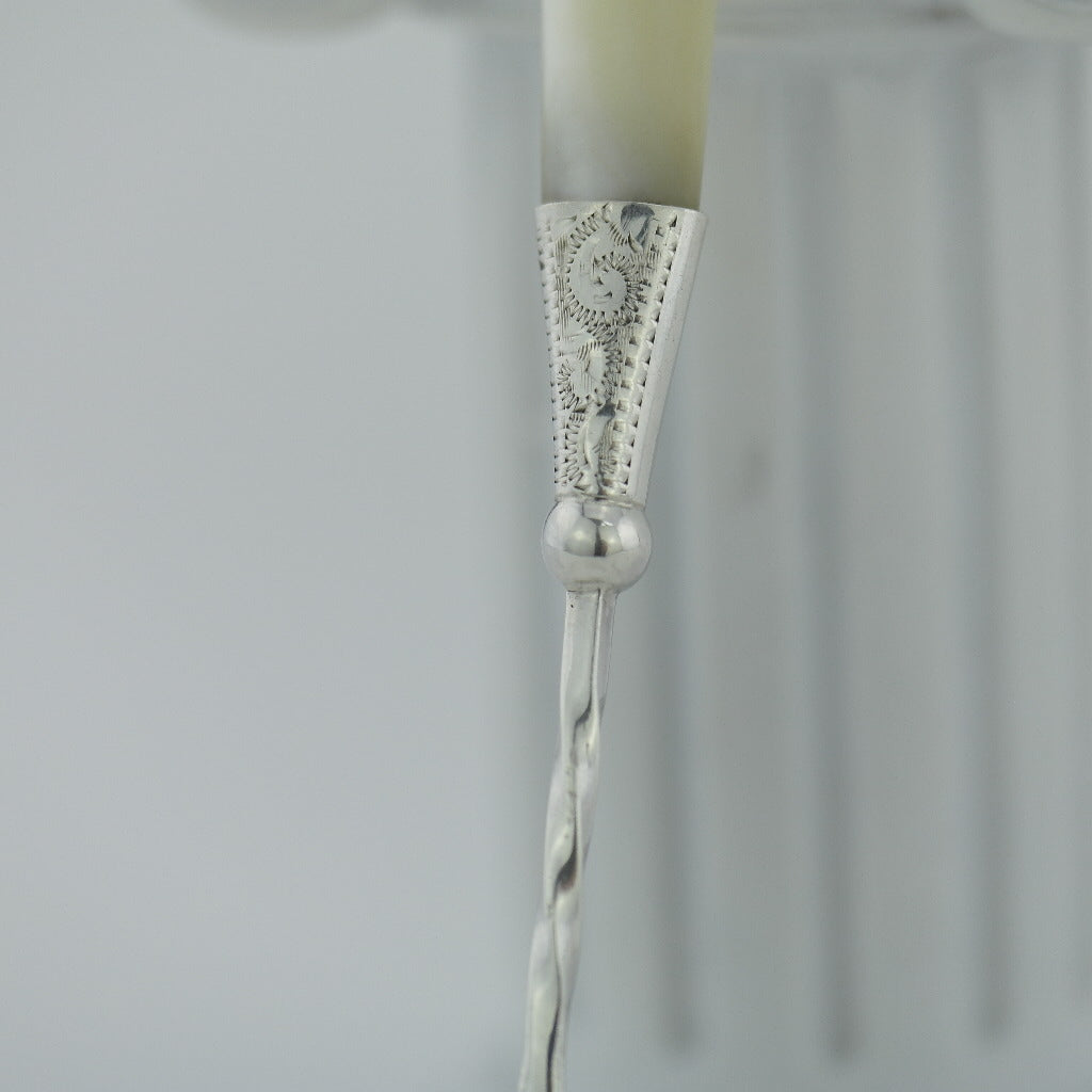 Antique 1923 sterling silver fork with Nacre / MOP handle Birmingham