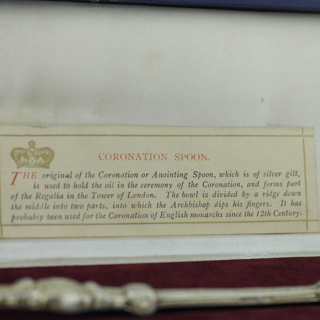 Antigua cuchara de unción de plata maciza de 1936 de 245 mm fabricada por Charles Edwin Turner en Birmingham
