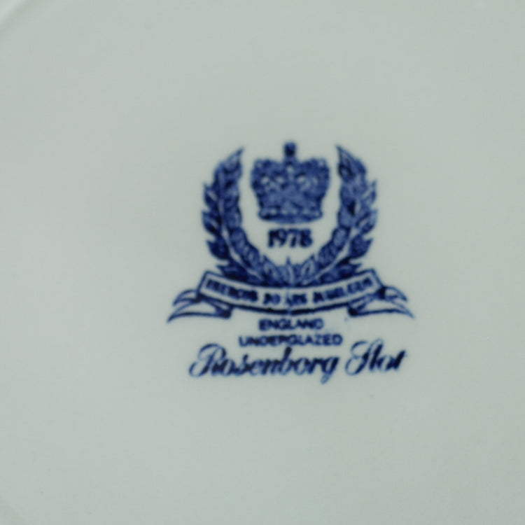 Plato de cerámica vintage de 1978 ROSENBORG SLOT Dinamarca Royal Decor